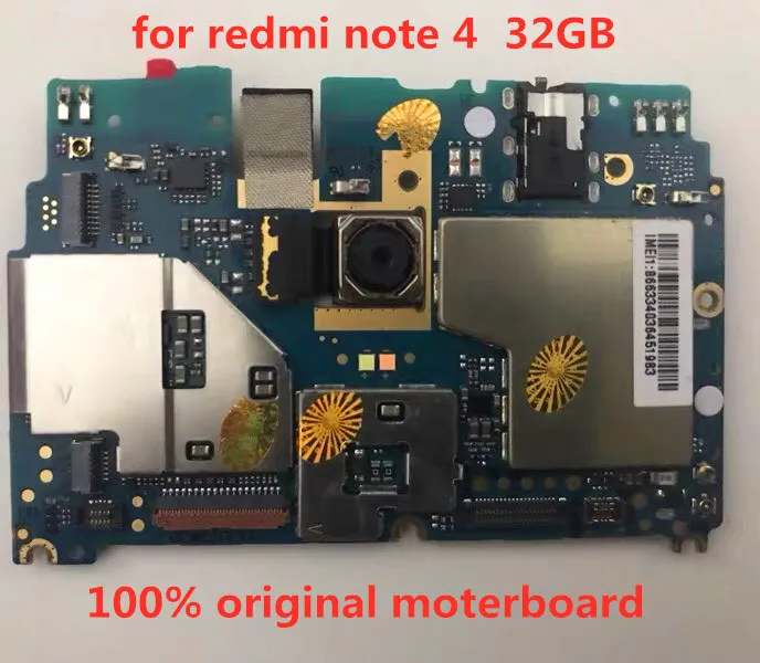 

32GB Full working For redmi note 4 Motherboard,100% Original unlocked for redmi note 4 Logic boards without touch ID 32GB