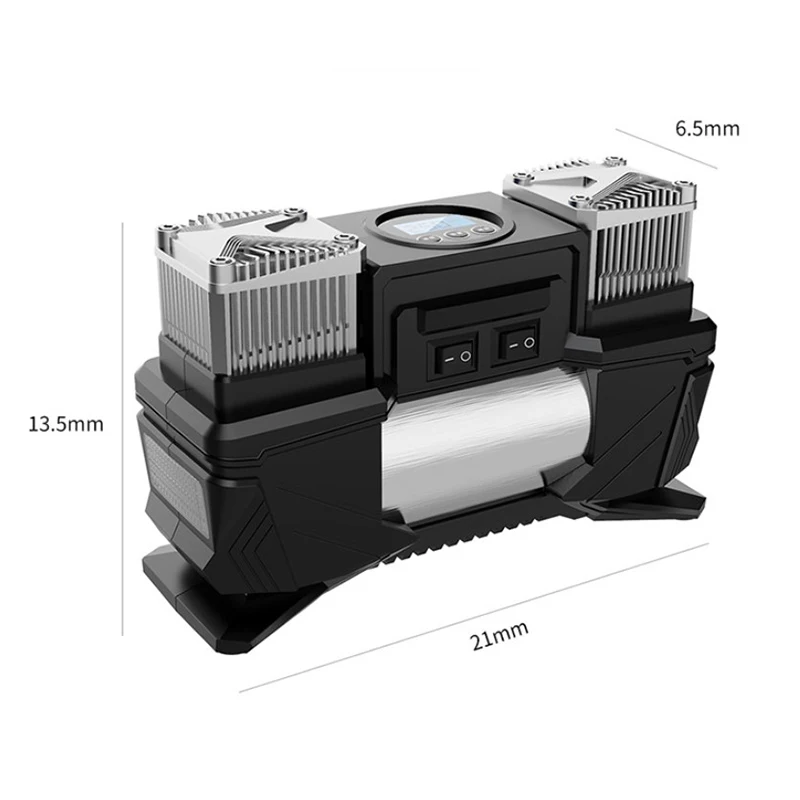 Barato Bomba De Inflado De Neumáticos Digital Portátil De Doble Cilindro Montado En El Vehículo De 12V, Compresor De Aire De Neumáticos De Alta Potencia, Bomba De Aire Para Automóvil