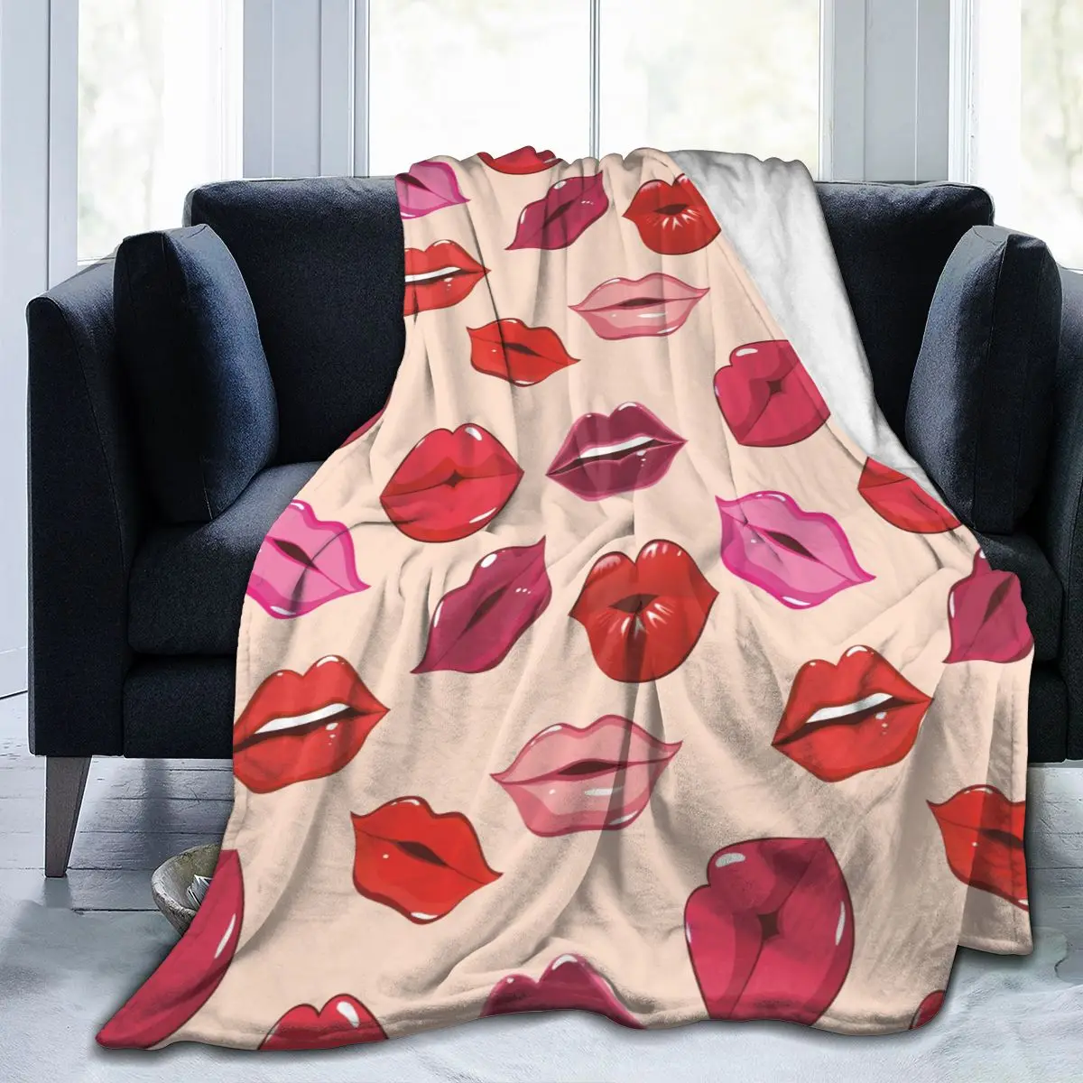 

Уникальный Одеяло для Семья друзей пикантные поцелуй красные губки Прочный, очень мягкая, удобная для дома подарок на Рождество Одеяло
