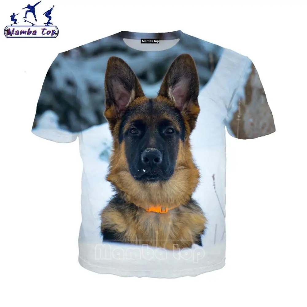 Топ Mamba футболка с 3D-принтом немецкой овчарки мужские футболки изображением