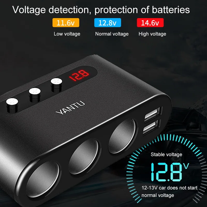 Адаптер для автомобильного прикуривателя выходная мощность Расширенный порт