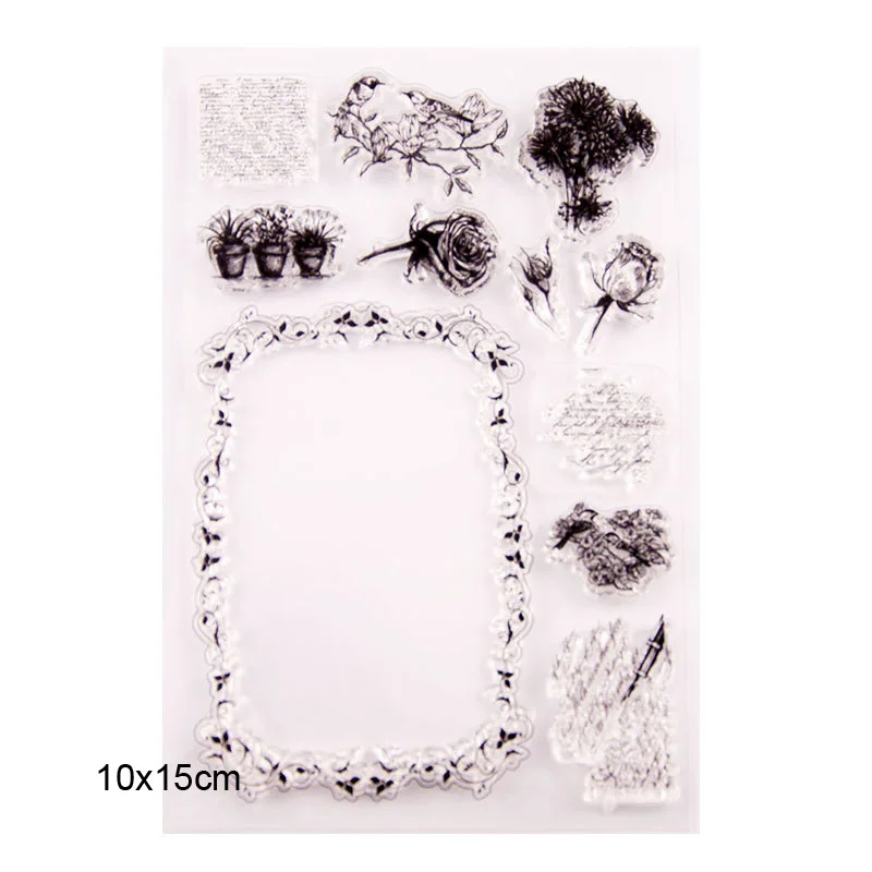 Резиновые прозрачные штампы Птица Цветок Дерево силиконовый штамп