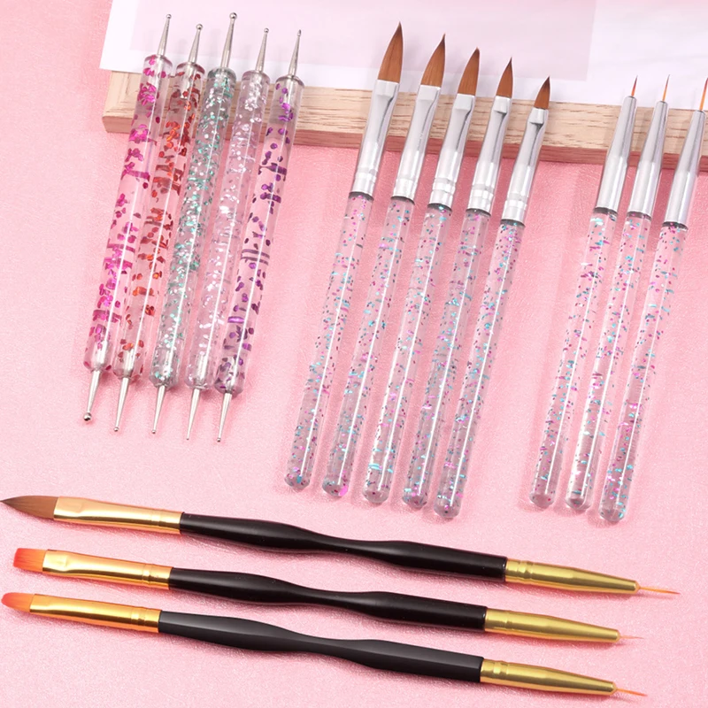 Двухсторонняя нейл арта точечной фиксацией кисть для рисования Ручка Маникюрный