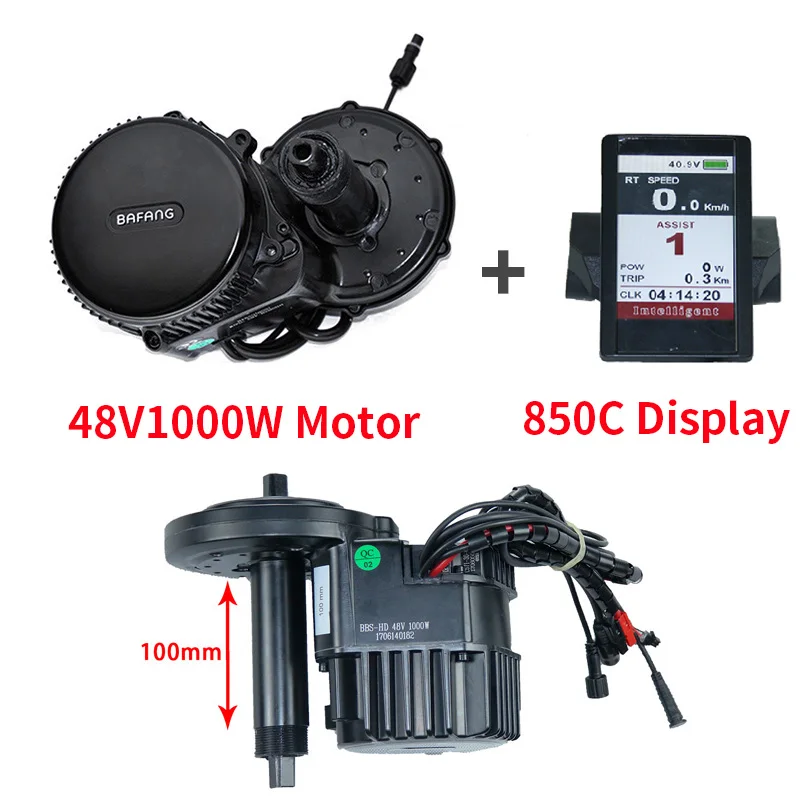 Bafang BBS03 48V 1000 Вт середине приводной двигатель 8fun BBSHD середине приводной двигатель DIY электрический велосипед Ebike двигателя Электрический Мотор велосипед Conversion Kit - Цвет: 48V 1000W 850C 100MM
