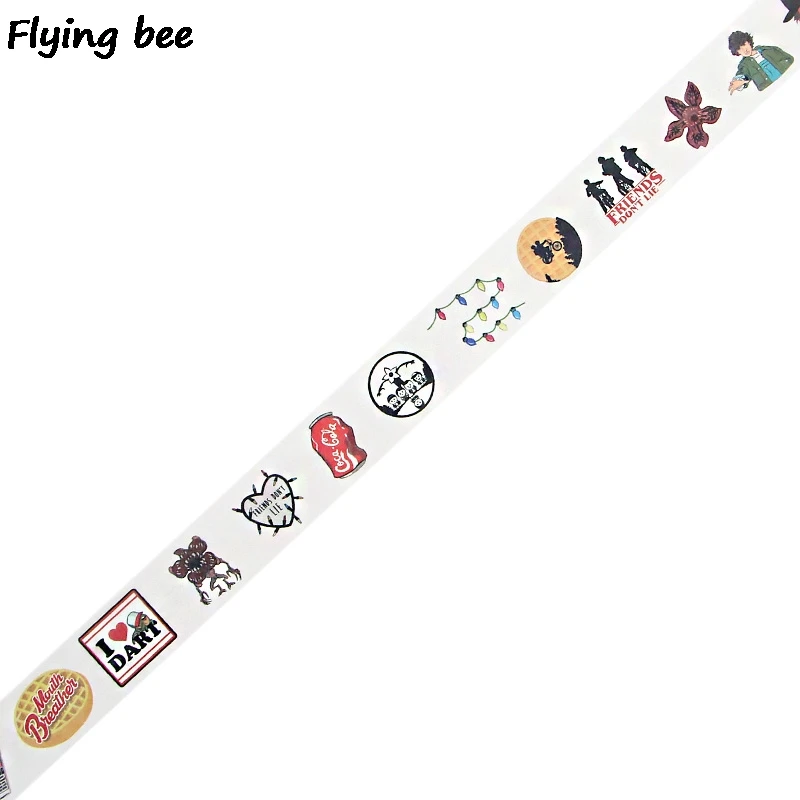 Flyingbee 15 мм X 5 м странные вещи ТВ шоу васи лента бумага DIY декоративная клейкая лента, Канцелярия маскировки Ленточные принадлежности X0503