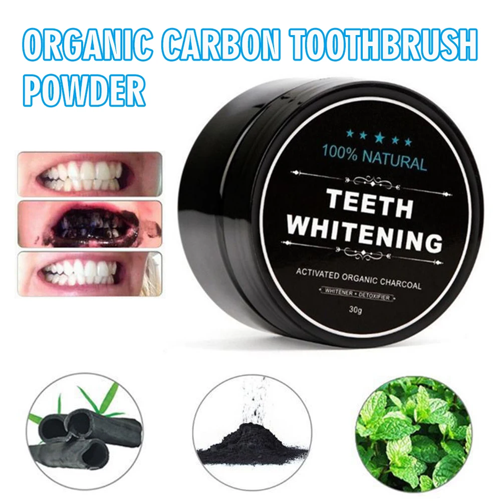 30g Teeth Whitening Powder Activated Charcoal Coconut Natural Organic Powder Teeth Whitener Oral Hygiene Dental Tooth Care