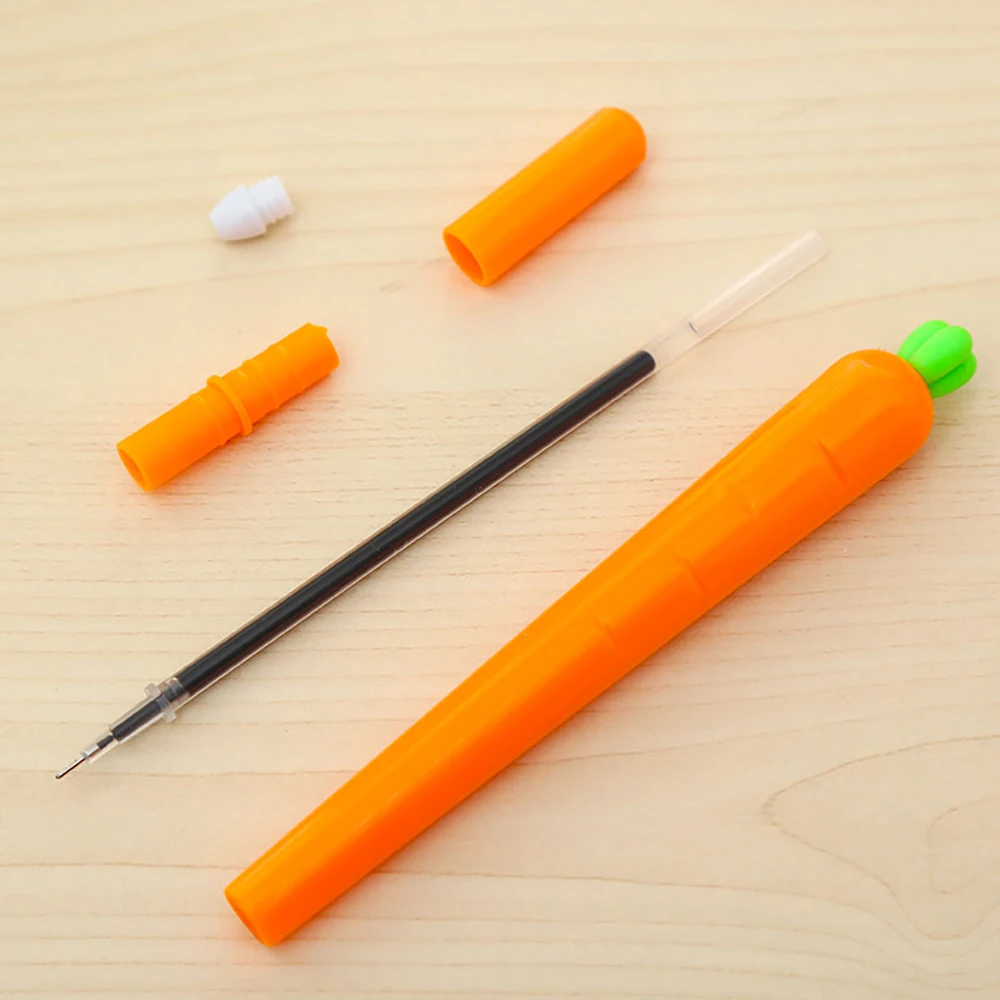 36Pc/set Creative Funny Carrot Cute Pens Vegetable Kawaii School Gel Pen Thing Black Blue Ink Roller Ball Point Stationery Store |