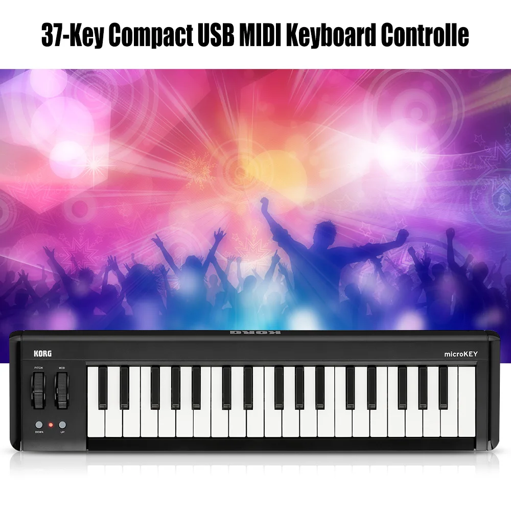 Компактный USB MIDI-контроллер с клавиатурой KORG microKEY2-37 37 клавиш совместим iPhone iPad Mac