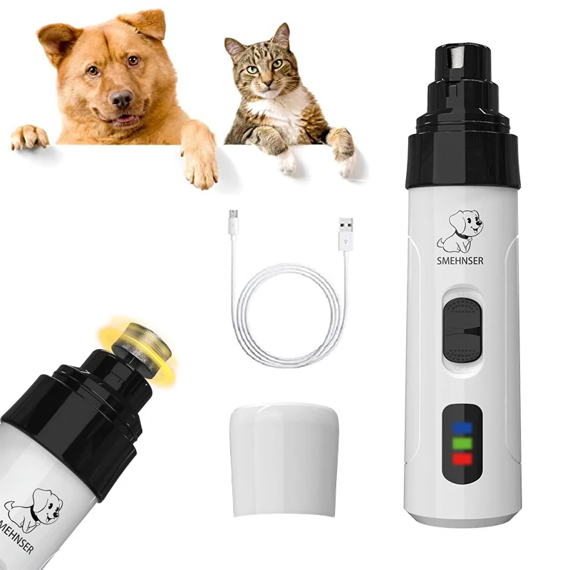 Cortauñas con carga USB para perros y gatos, herramientas eléctricas para el cuidado de las uñas, envío directo
