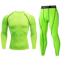 mens sweatshirt tights pants 2 piece tracksuit gym joggers quick drying compression clothing crossfit t shirt leggings