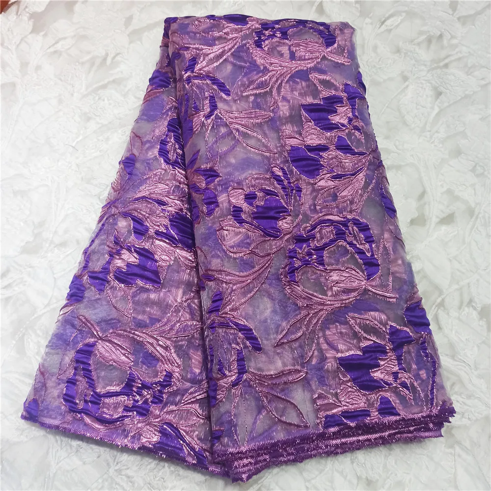 

2021 African Lace Fabric Jacquard Brocade Tissue Laces Embroidery High Quality French Lace Fabric For Wedding Sew P2099