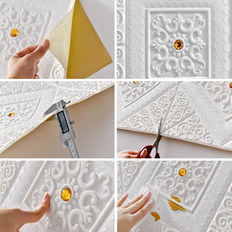 

Self-Adhesive 3D Brick Wall Sticker Roof Ceiling Decoration Background Roughcast House Bedroom Living Room Wall Stickers