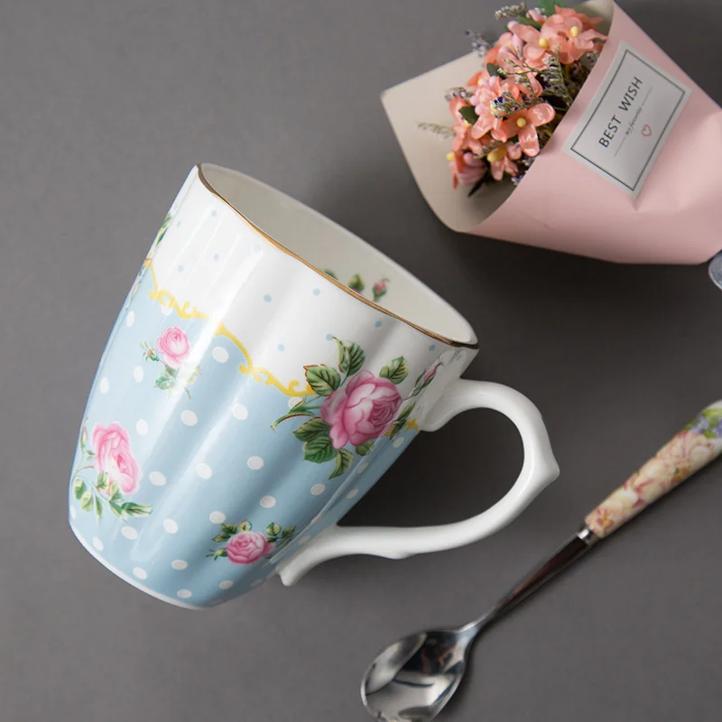 Английская роза тонкая кость Китай Волшебная кофейная кружка керамическая чашка