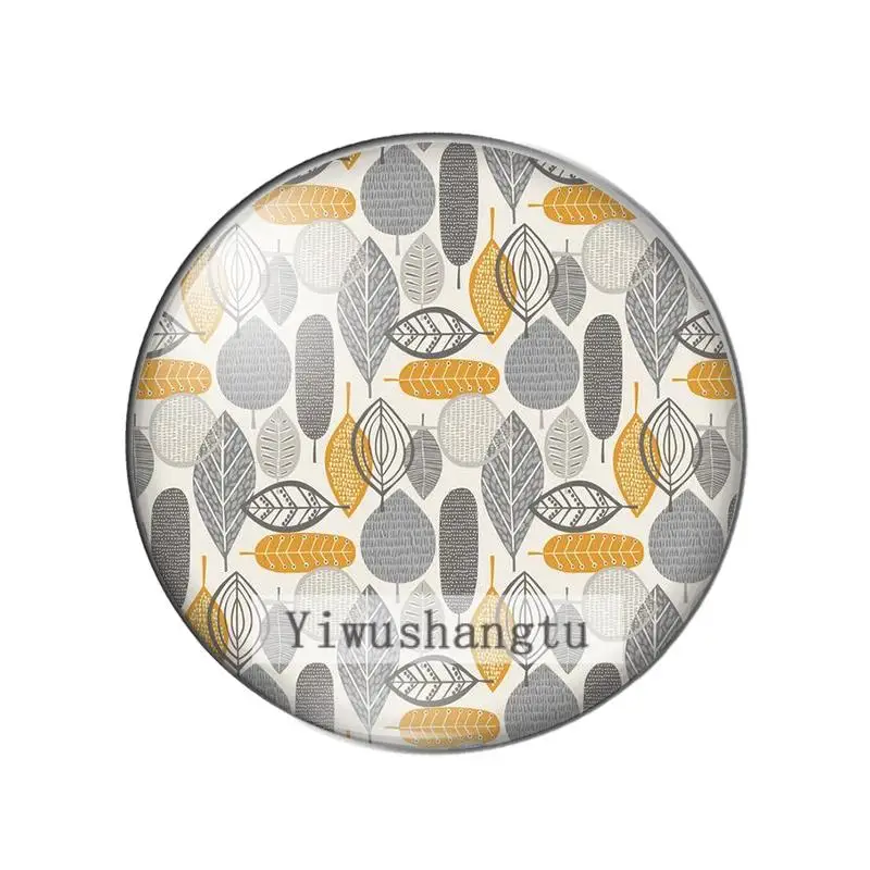Tree leaves Colourful tropical plant painting 12mm/18mm/20mm/25mm Round photo glass cabochon demo flat back Making findings | Украшения и