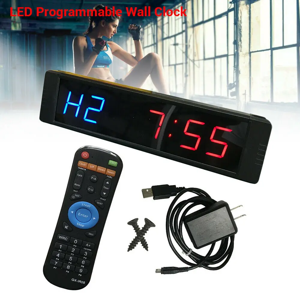 

Электронные часы со светодиодный ным дисплеем и таймером для тренировок