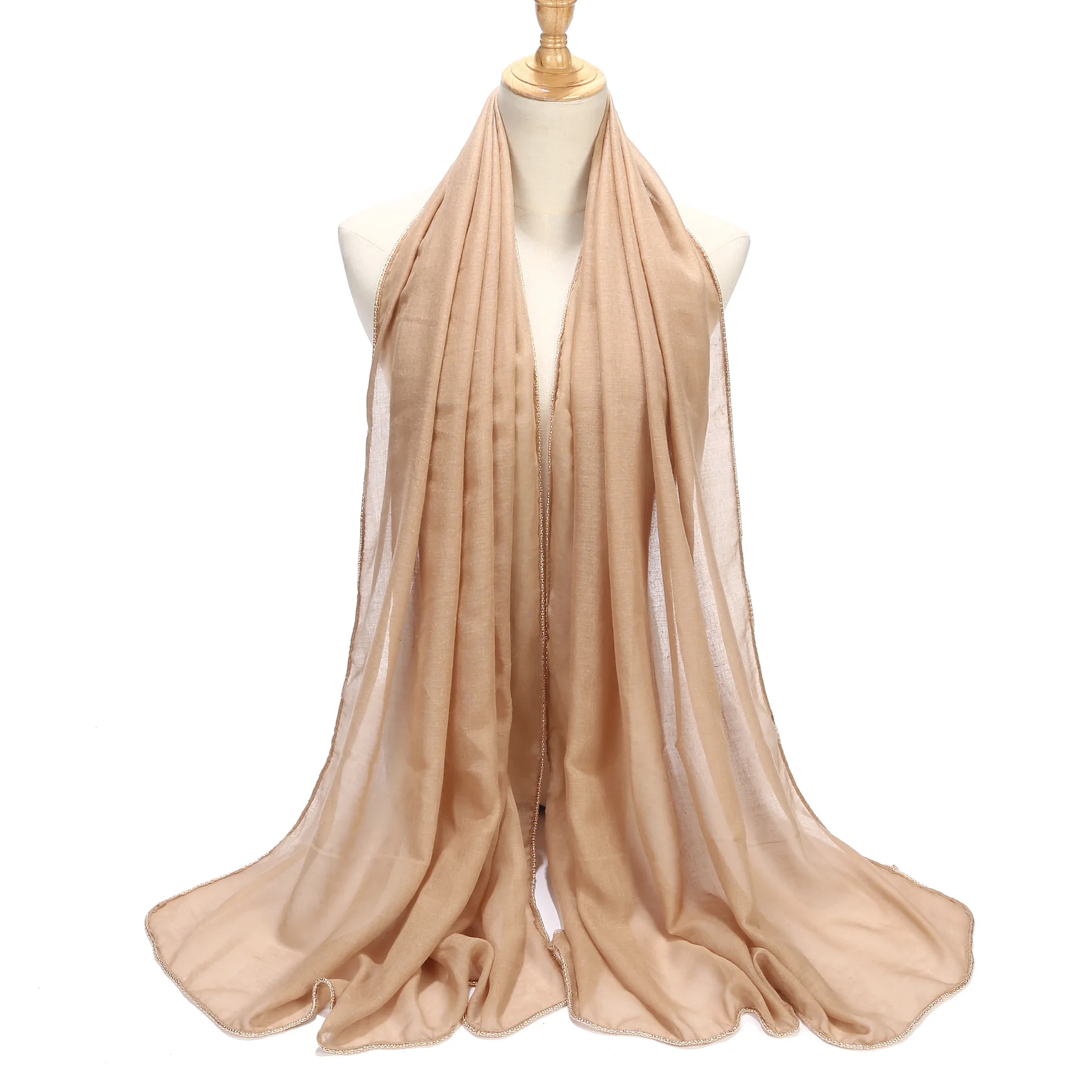 Монохромный шифрования хлопковый шарф с рисунком конопли Сращивание цепи бисера