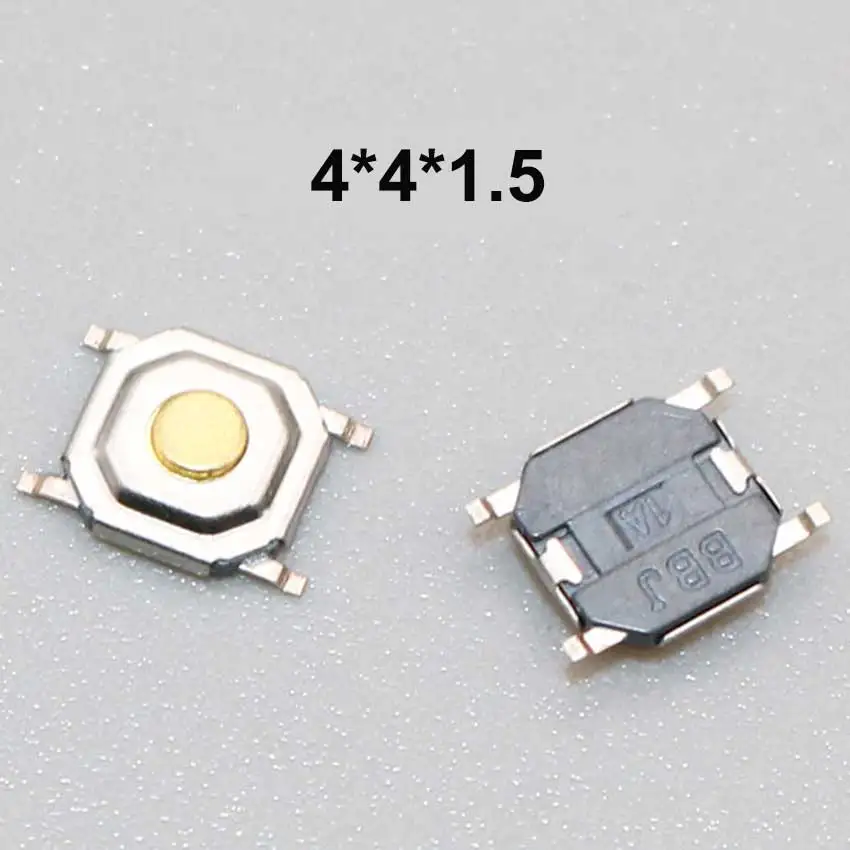 Cltgxdd 10PCS SMD 4x4x1.5 - 3mm 4*4 4PIN SMT Tactile Tact Push Button Micro Switch Momentary Plastic Copper Head | Строительство и