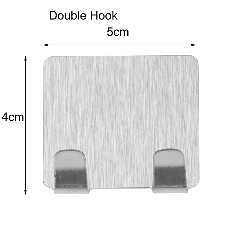 

1Pc Stainless Steel Towel Holder Storage Racks Hanging Hooks Seamless Adhesive Hooks Wall Hanger Kitchen Bathroom Supplies