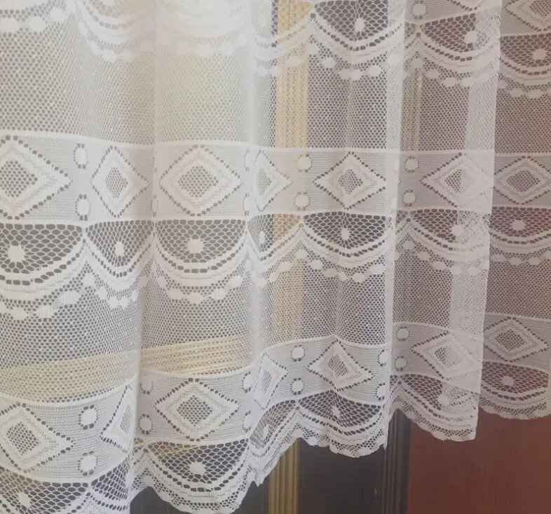 Европейский стиль белая кружевная занавеска Короткая для кухни декоративная