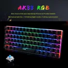 Механическая игровая клавиатура Ajazz Ak33 Rgb с 82 клавишами, раскладка голубых и черных переключателей, Проводная клавиатура для игр