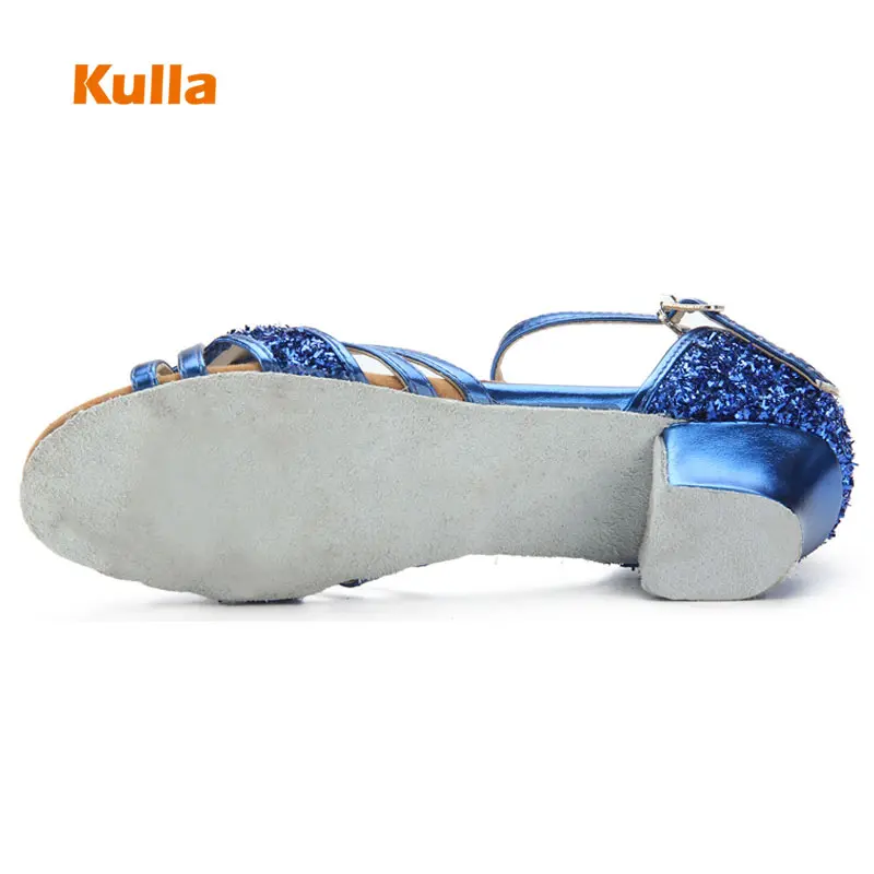 Золото для латиноамериканских танцев Детские блестящие туфли на мягкой подошве