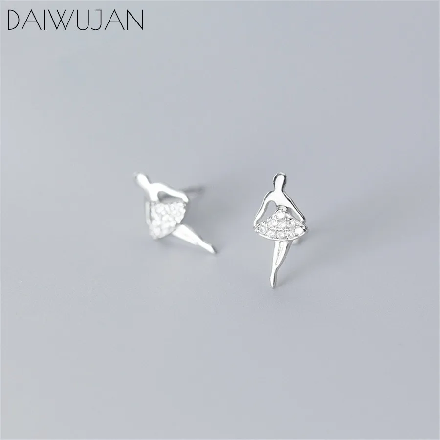 Женские серьги-гвоздики из серебра 925 пробы с кристаллами | Украшения и