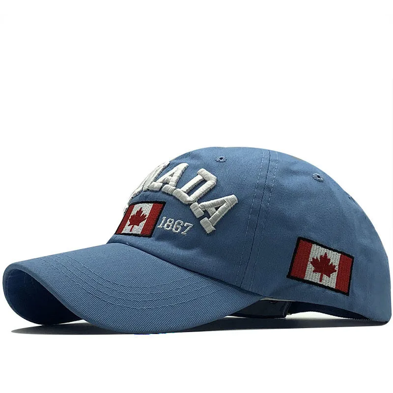 

Fishing baseball cap with maple leaf pattern washed cotton CANADA letters embroidery baseball sports cap