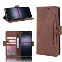 leather phone case for sony xperia 1 ii 2 xperia 10 ii 2 back cover flip card wallet with stand retro coque