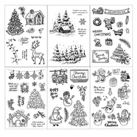 santa claus tree snowm clear silicone stamps scrapbooking crafts decorate photo album embossing cards making clear stamps new
