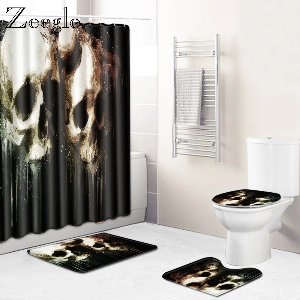Zeegle занавеска для ванной комнаты 4 шт. Набор ковриков нескользящий коврик душа
