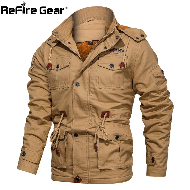 ReFire Gear зимние толстые теплые Тактические Куртки мужские армейские худи милитари
