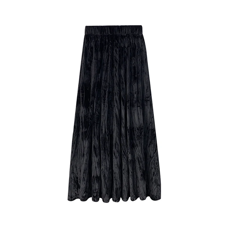 

Women Autumn Winter New Skirt Pleated Retro Korean Style High Waist Slim Mid-Length Faldas Female GX1497