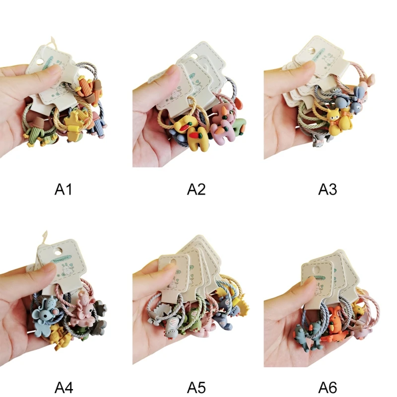 Аксессуары для волос маленьких девочек 5 пар милые резинки с изображением