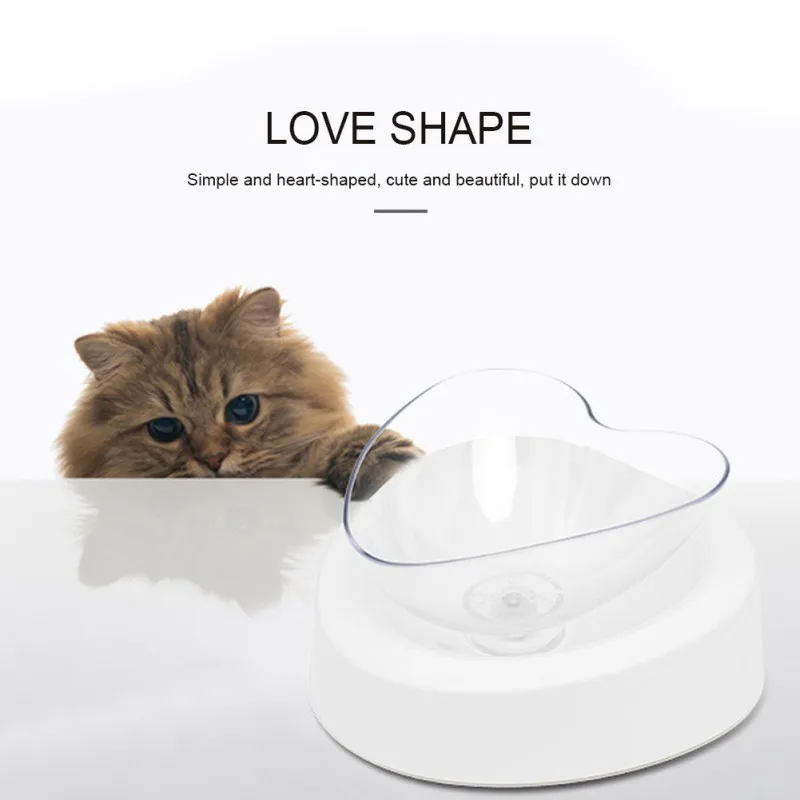 

Cat Double Bowl Pet Cat 360 Degree Rotation To Protection Cervical Eating And Drinking Dog Bowl Transparent Non-slip Food Bowls