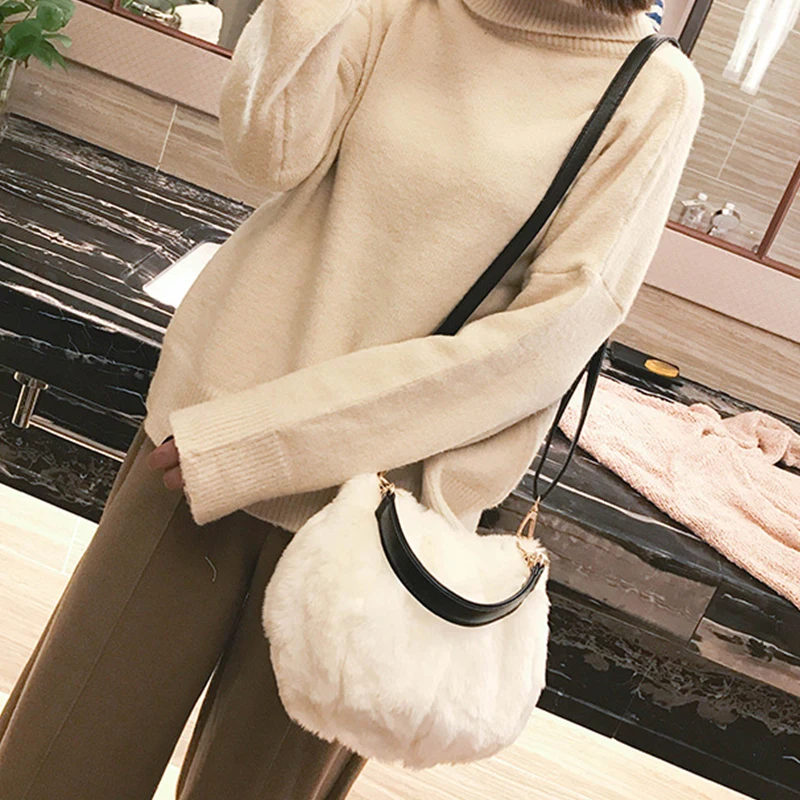 Осенне зимние плюшевые сумочки женская сумка на плечо 2019 модные маленькие мягкие