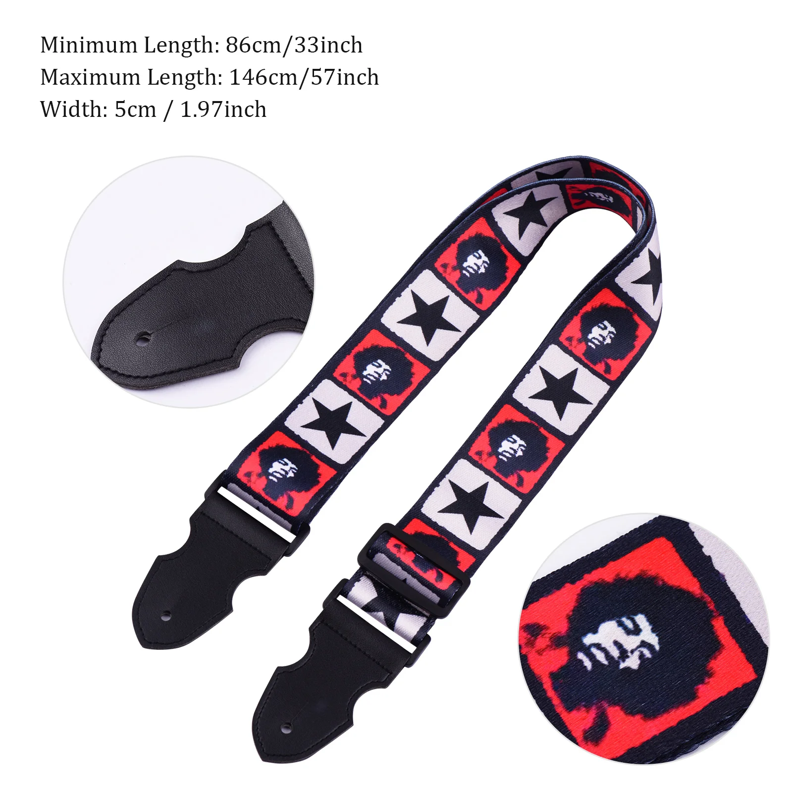 Регулируемый ремень для гитары мягкий наплечный из полиэстера с ремешком