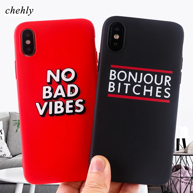 No Bad Vibes чехол для телефона для iPhone X XS XR Max 8 7 6 S plus 11 Pro MAX чехол s Мягкий силиконовый чехол для мобильных телефонов