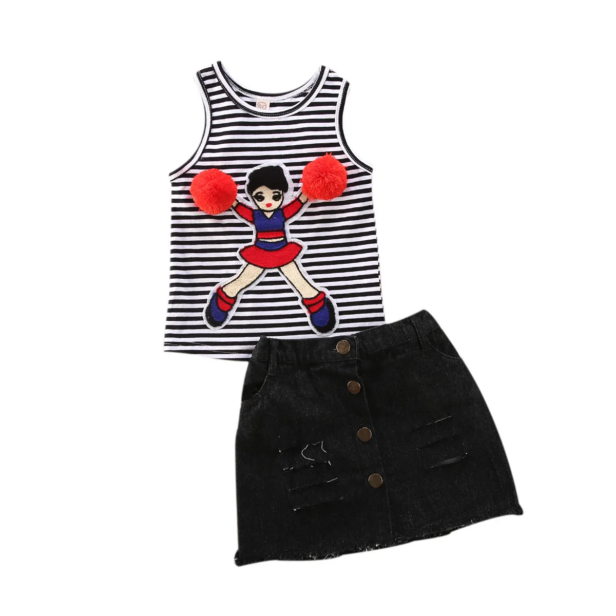 2020 детская одежда для маленьких девочек летний баскетбольный жилет в полоску с 3D