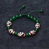 green beads redwhite tibet louts fengshui dzi string woven bracelet women amulet jewelry adjustable bracelet free shipping