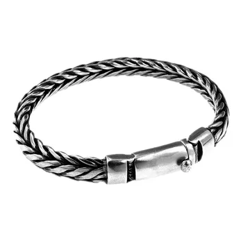 Solid S925 Pure Silver Vintage Mighty Men Bracelet 6
