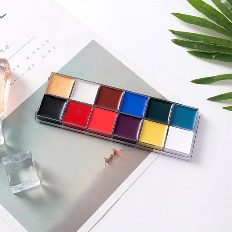 12 цветов живопись на теле игра клоун лицо боди-арт маслом тату макияж для