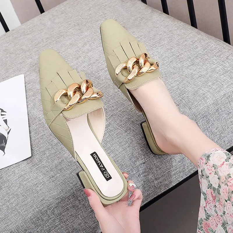 

2021 New Sandals Genuine Leather Flat Bottom Wear Flip Flop Casual Shoes Women's Shoes Classics V Logo Woman Sandles 35-43