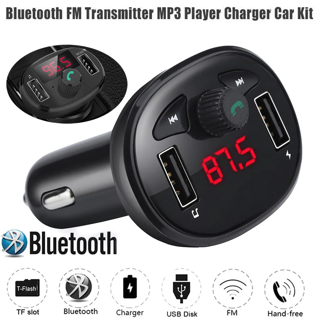 5 В/2.1A Bluetooth автомобильное USB зарядное устройство прикуриватель мощность 12-24 В fm-передатчик USB2.0 беспроводной радио адаптер mp3-плеер