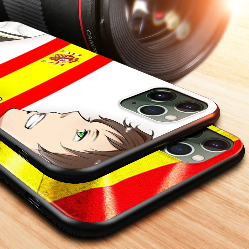 

Spain Spanish flag for Apple iPhone 12 Mini 11 XS Pro Max X XR 8 7 6 6S Plus SE 5 5S 2020 Black Phone Case