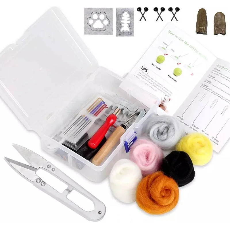 Начальный набор для валяния иглой Imzay с ровницей деревянной ручкой игловаляющим