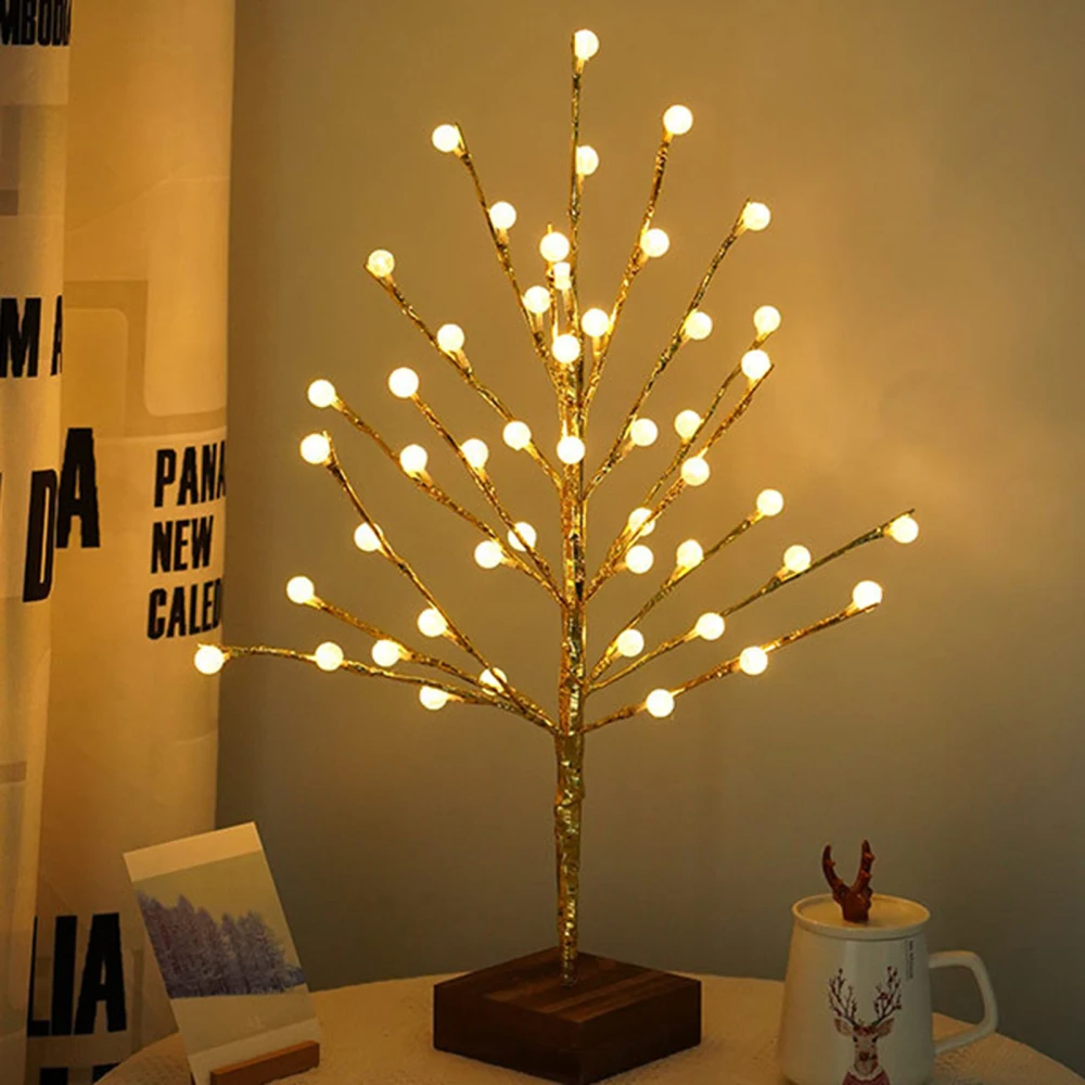 

Branch Lamp Light Bedroom Ornaments Tree Lights Girl Room Decoration Warm Shiny Decorative