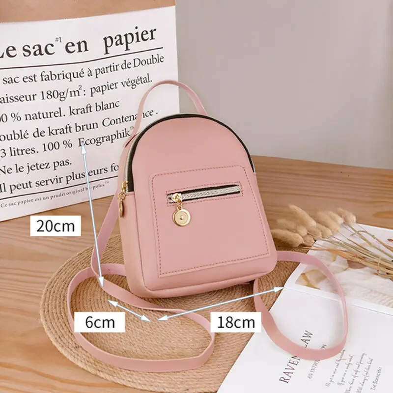 Женская сумка через плечо рюкзак с цепочкой мини из искусственной кожи 18x6x20