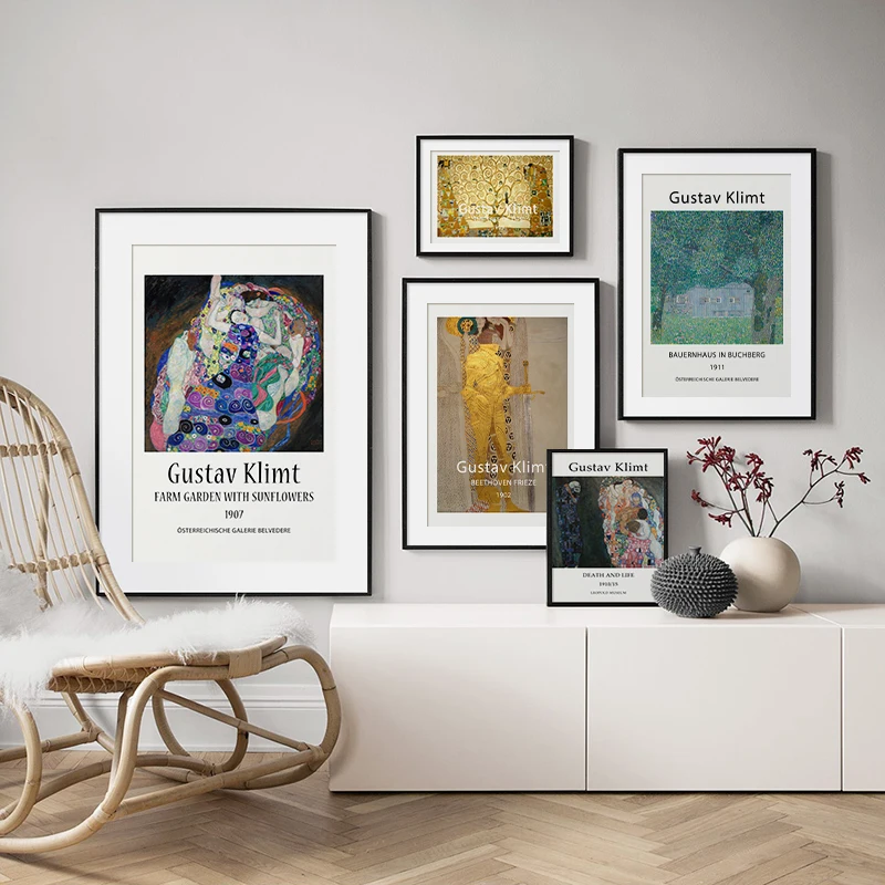 

World Famous Oil Canvas Painting Series Classic Artist Gustav Klimt Posters Prints Wall Art Picture for Living Room Cuadros