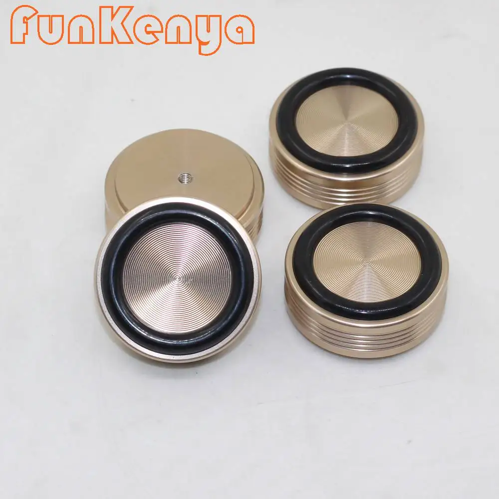 

4PCS DIY Anodized Aluminum Machine Feet 44mm Rubber Ring Gold Foot Dia44 Height 17mm