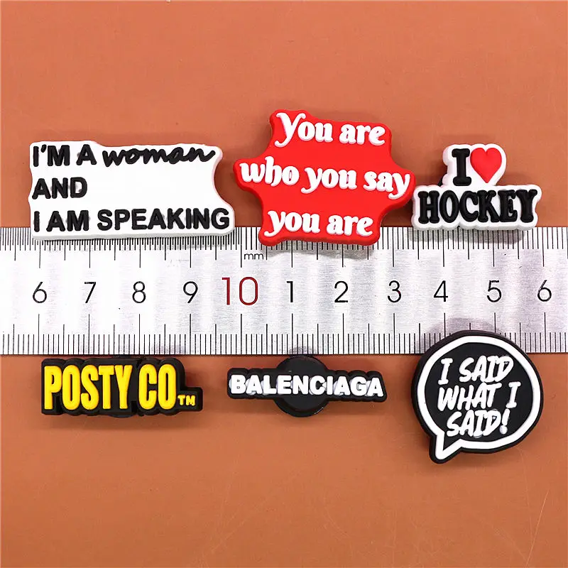 Single Sale 1pcs Rights Protection Shoe Charms Woman Speaking Shoe Accessories Decoration Fit Croc Jibz Kids Party Gifts U251